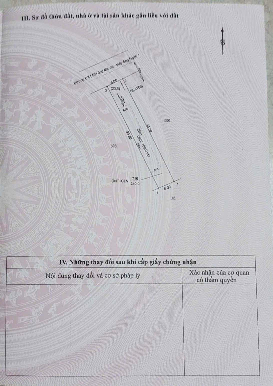 Bán đất 240m² có sẵn 100m² thổ cư ngang 6m giá 2.3 tỷ tại Xã An Tây Thị xã Bến Cát