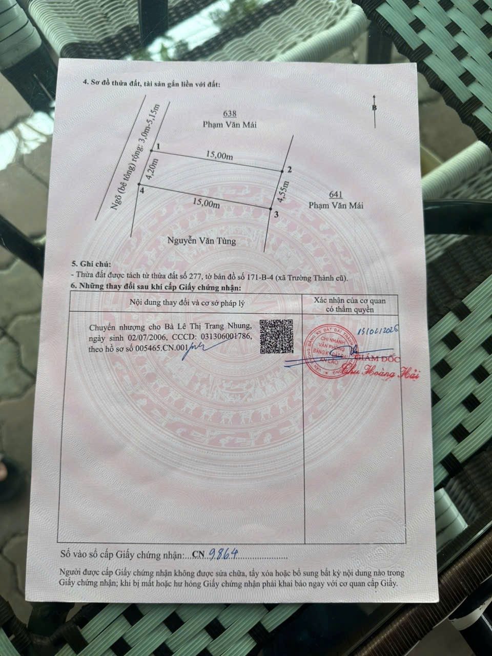 05.2026.Bán đất 64m² full thổ cư ngang 4,2m giá 1.89 tỷ tại Xã An Trường( Trường Thành). liên hệ 0362558882
