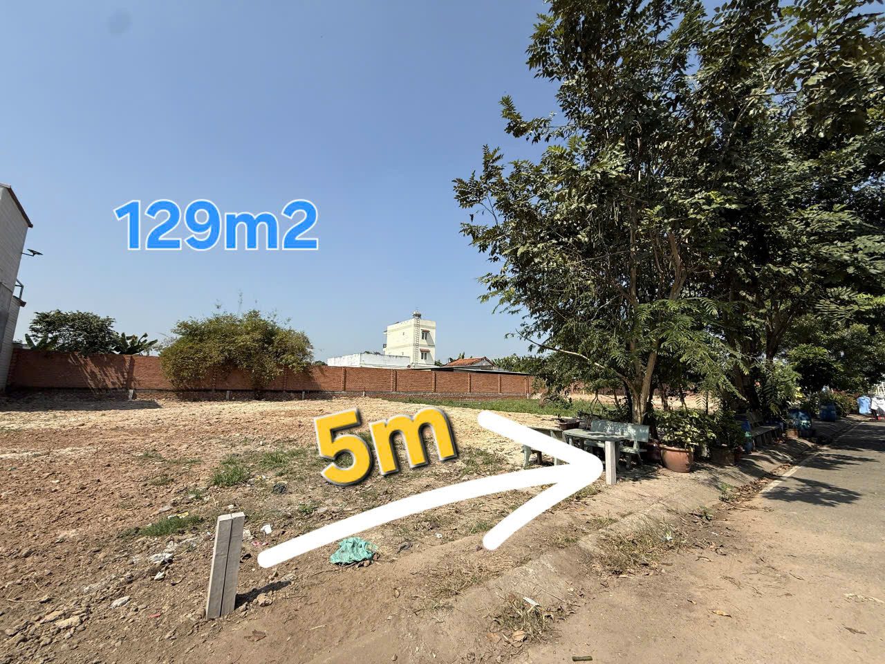 ĐẤT THỔ CƯ FULL THỔ CƯ 129M2, ĐƯỜNG BÊ TÔNG 7,5M