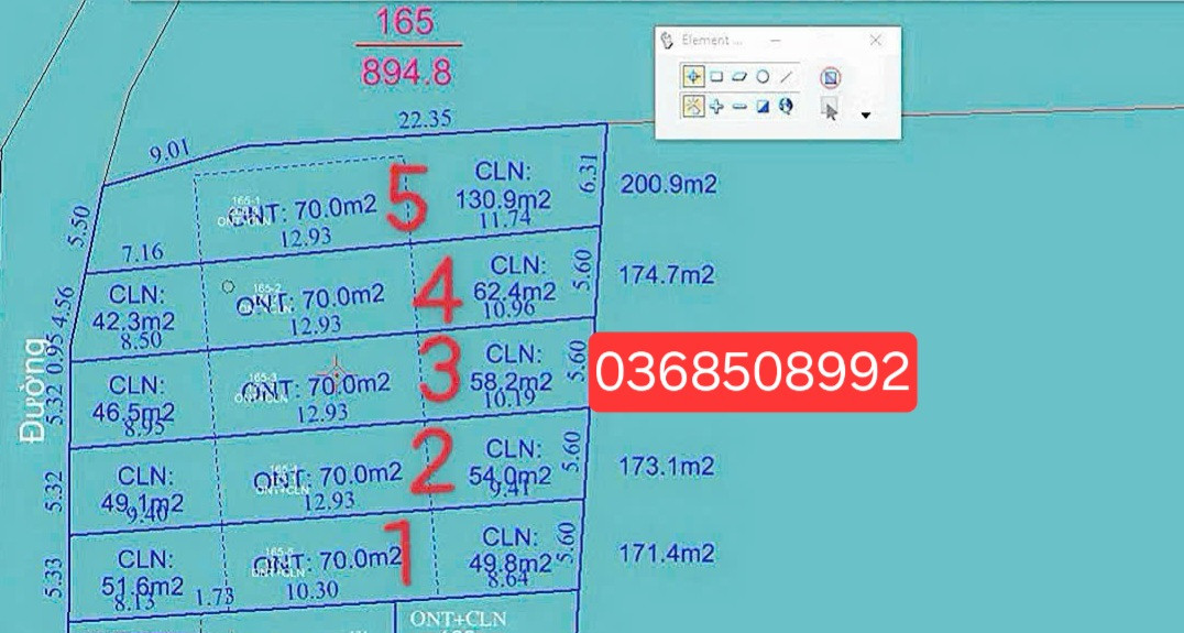 Bán đất 200m² ngang 5m giá 1.25 tỷ Xã Bắc Lũng