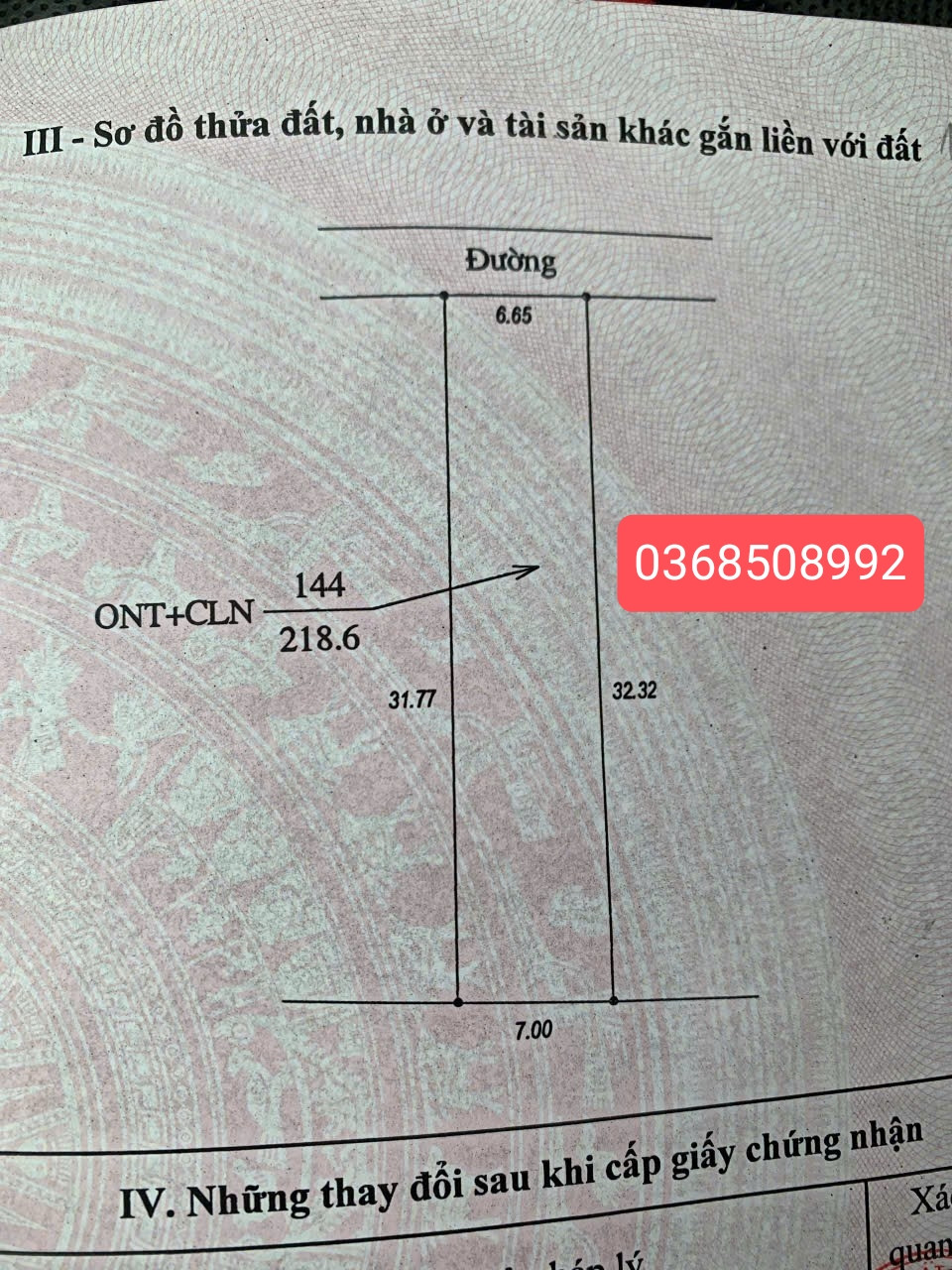 Bán đất 218,6m² ngang 6,65m giá 980 triệu Xã Bắc Lũng