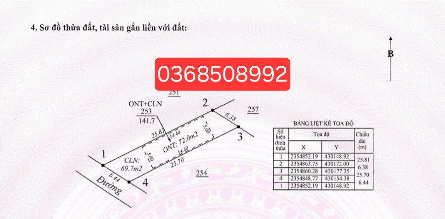 Bán đất 141m² ngang 6,4m giá 2.4 tỷ Xã Bắc Lũng