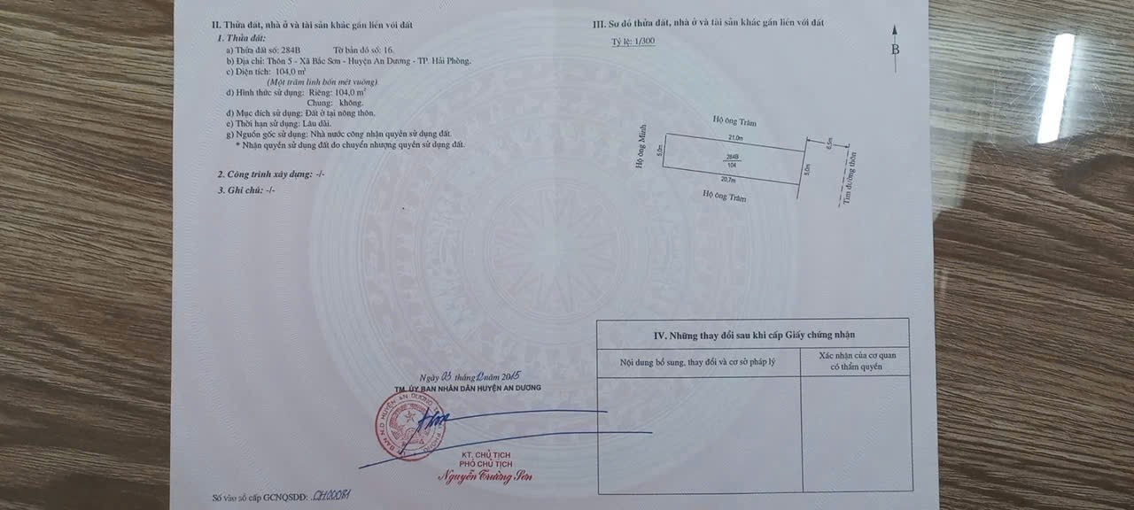31/10/2025.Bán đất 104m² ngang 5m đường 7m. giá 2.7x tỷ tại Bắc Sơn An Dương. liên hệ 0362558882