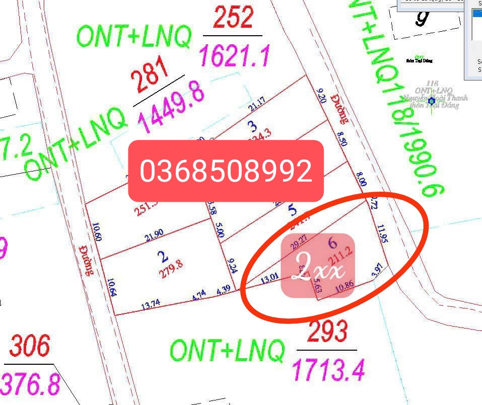 Bán đất 211m² ngang 11,9m giá 290 triệu Xã Bảo Đài