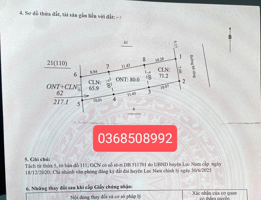 Bán đất 217m² ngang 7m giá 1.36 tỷ Xã Bảo Đài