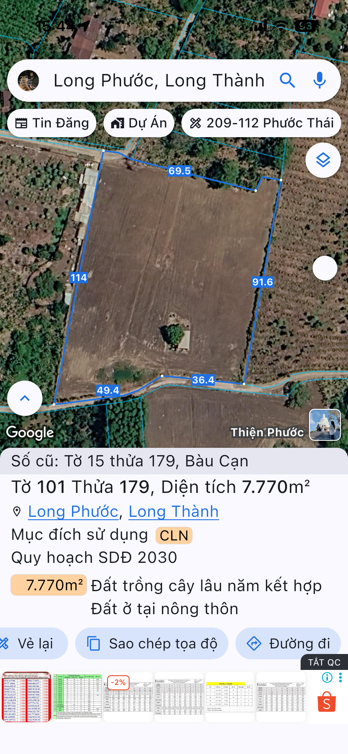 Bán Đất 7770m2 giá 6.84 tỷ tại Xã Bàu Cạn Huyện Long Thành Đồng Nai
