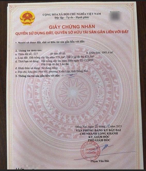 Đất Nền Gần Vành Đai 1, Gần BV Long Khánh, Gần TT Long Khánh 1001m2