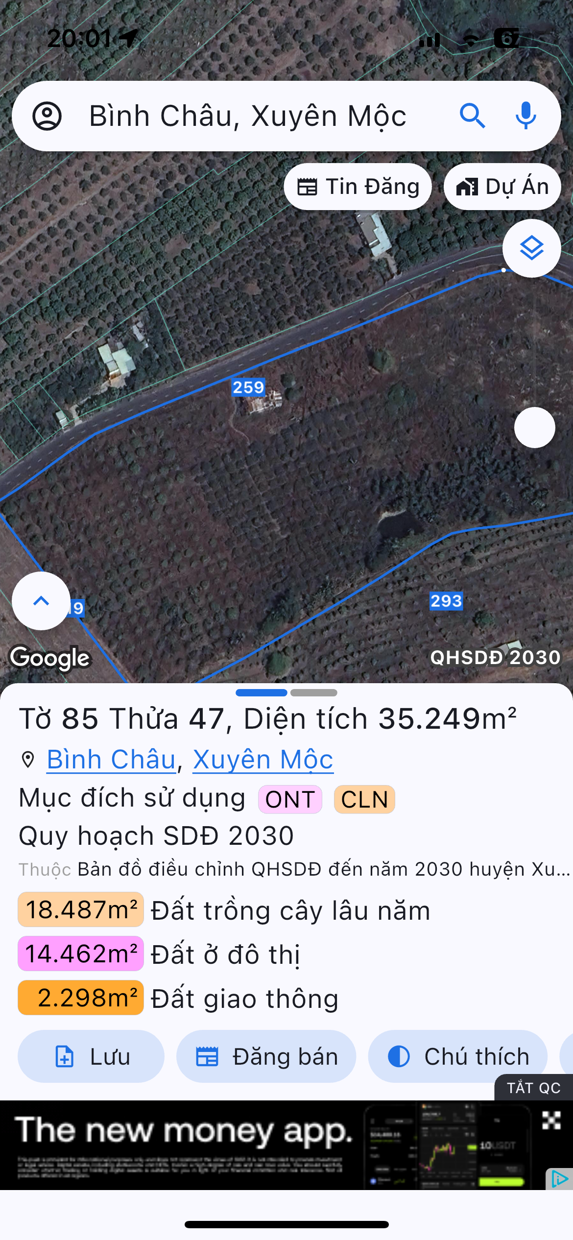 Bán đất 35282.6m² ngang 119m giá 70 tỷ tại Xã Bình Châu