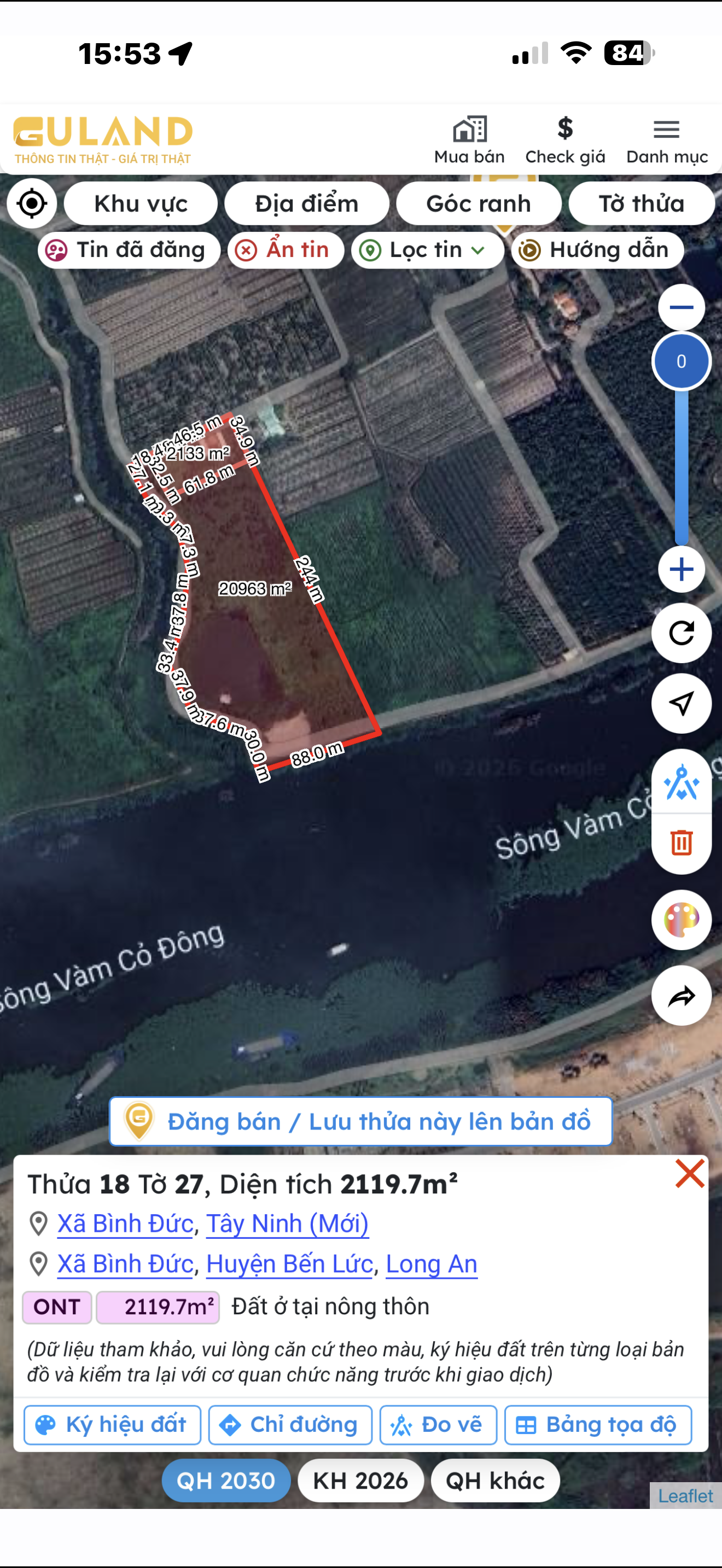 Bán đất 200000m² có sẵn 2119m² thổ cư ngang 100m giá 21 tỷ tại Xã Bình Đức