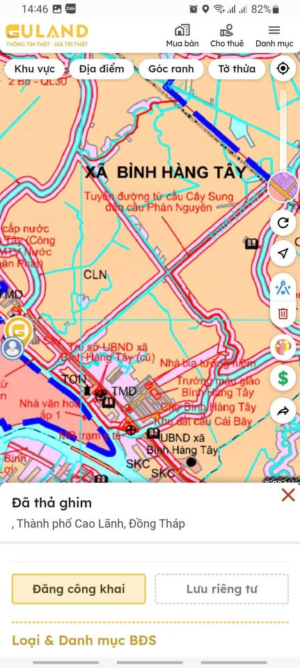 Cần bán gấp đất cặp QL 30 xã Bình Hàng Tây, H.Cao Lãnh, T.Đồng Tháp