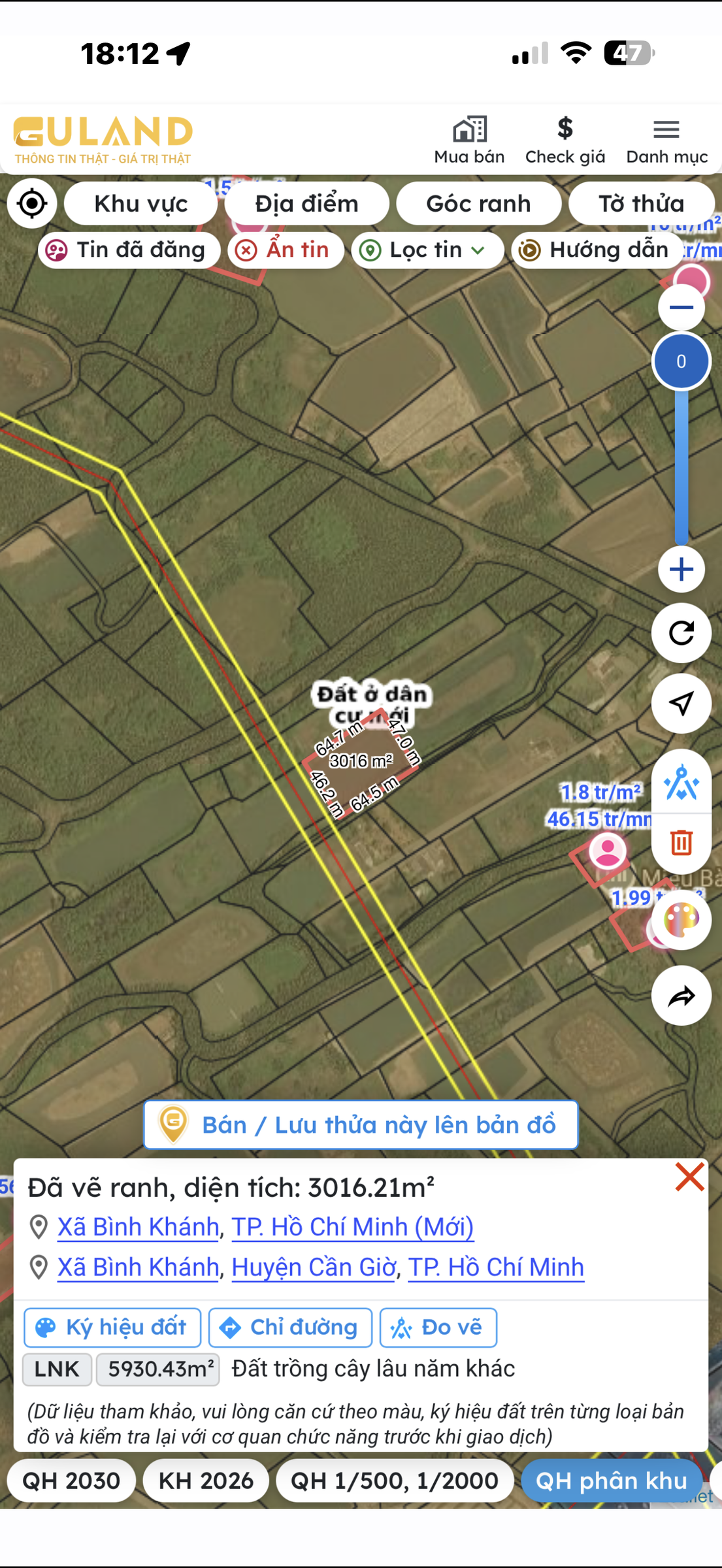 Bán đất 3000m² ngang 40m giá 3.3 tỷ tại Xã Bình Khánh