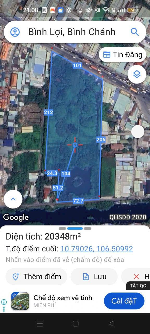 Bán đất 20348m² ngang 100m giá 20 tỷ Xã Bình Lợi