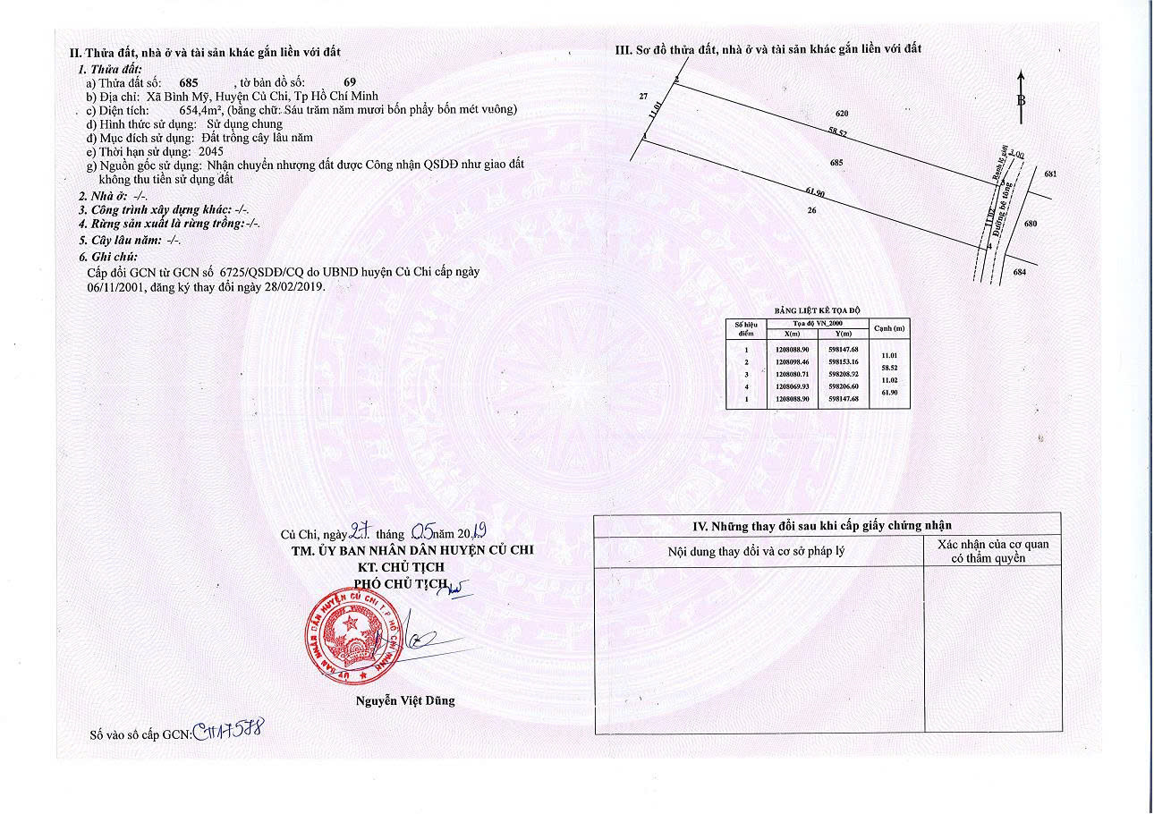 Bán đất 654m² ngang 11m giá 5.2 tỷ tại Xã Bình Mỹ