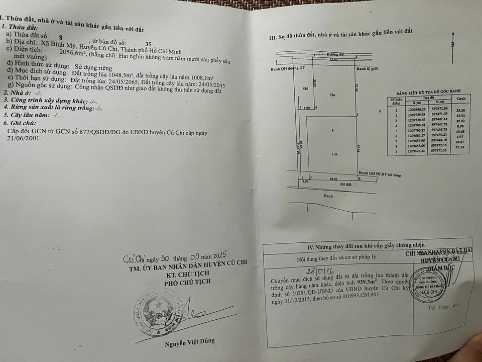 Bán đất 2000m² có sẵn 300m² thổ cư ngang 24m giá 16.6 tỷ tại Xã Bình Mỹ