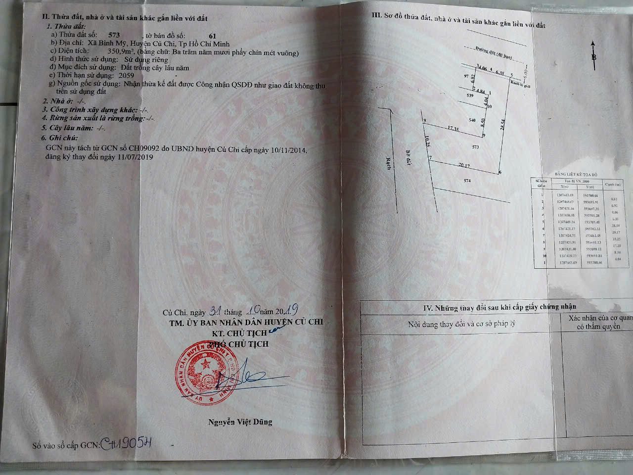 Bán đất 350m² ngang 10m giá 2 tỷ tại Xã Bình Mỹ