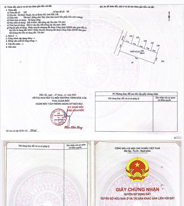 Bán đất 784m² ngang 15m giá 750 triệu tại Xã Bình Thuận Thị xã Thị Xã Buôn Hồ
