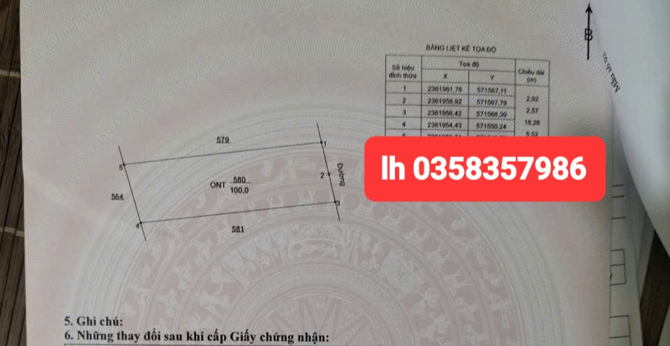 Bán đất 100m² ngang 5.49m giá 1.5 tỷ Xã Bình Tuyền