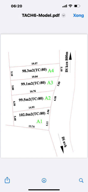 Bán đất 98m² ngang 5.1m giá 850 triệu Xã Bình Tuyền
