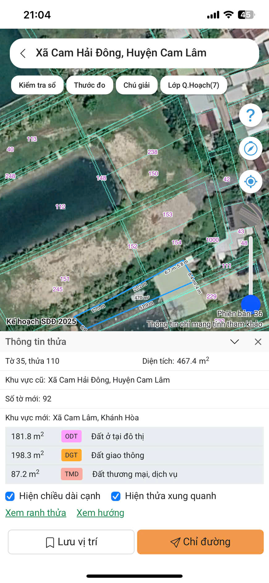 110-229.35 1000M2 TC 432M2
vị trí : thôn thuỷ triều cam lâm 
diện tích  1000M2
DIỆN TÍCH ; 1000M2 25 TỶ
giá tổng bán :25 TỶ 2 SỔ  2 LÔ
LIÊN HỆ : MINH HIẾU 0389623794 BĐS