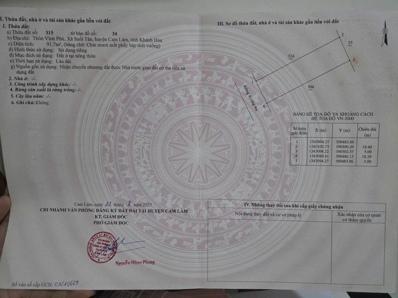Đất dính quy hoạch 91,7m² thổ cư Suối Tân, giá chỉ 500tr – săn suất TĐC