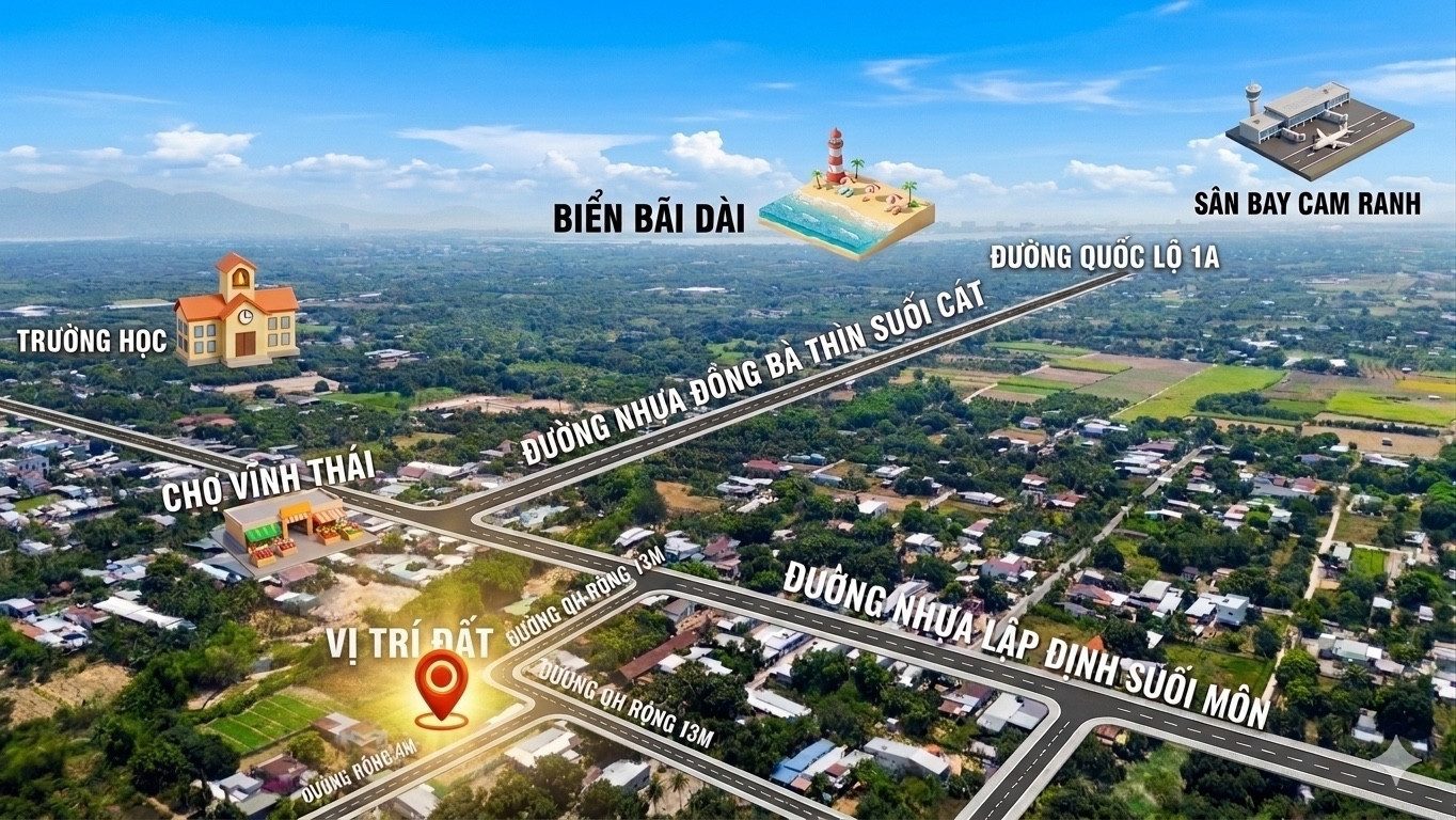 ĐẤT CAM HIỆP NAM, MT 6M, THỔ CƯ 100M GIÁ 1.250TR, ĐÃ CÓ QUY HOẠCH 1/500