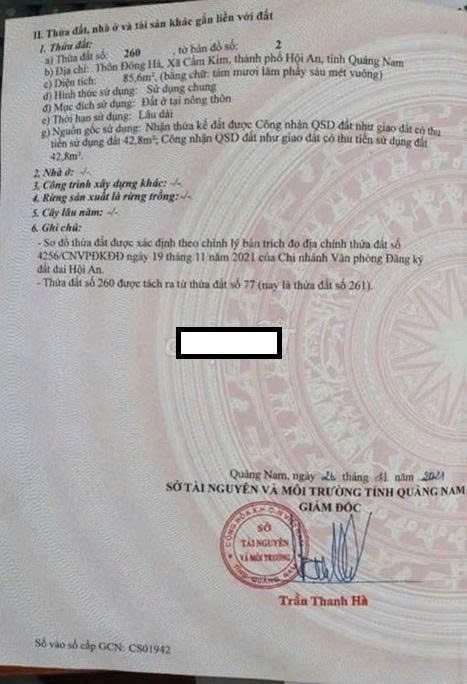 📌📌📌LÀM VIỆC TRỰC TIẾP GIÁ TỐT !!! Bán đất Đông Hà 1, xã Cẩm Kim, Hội An