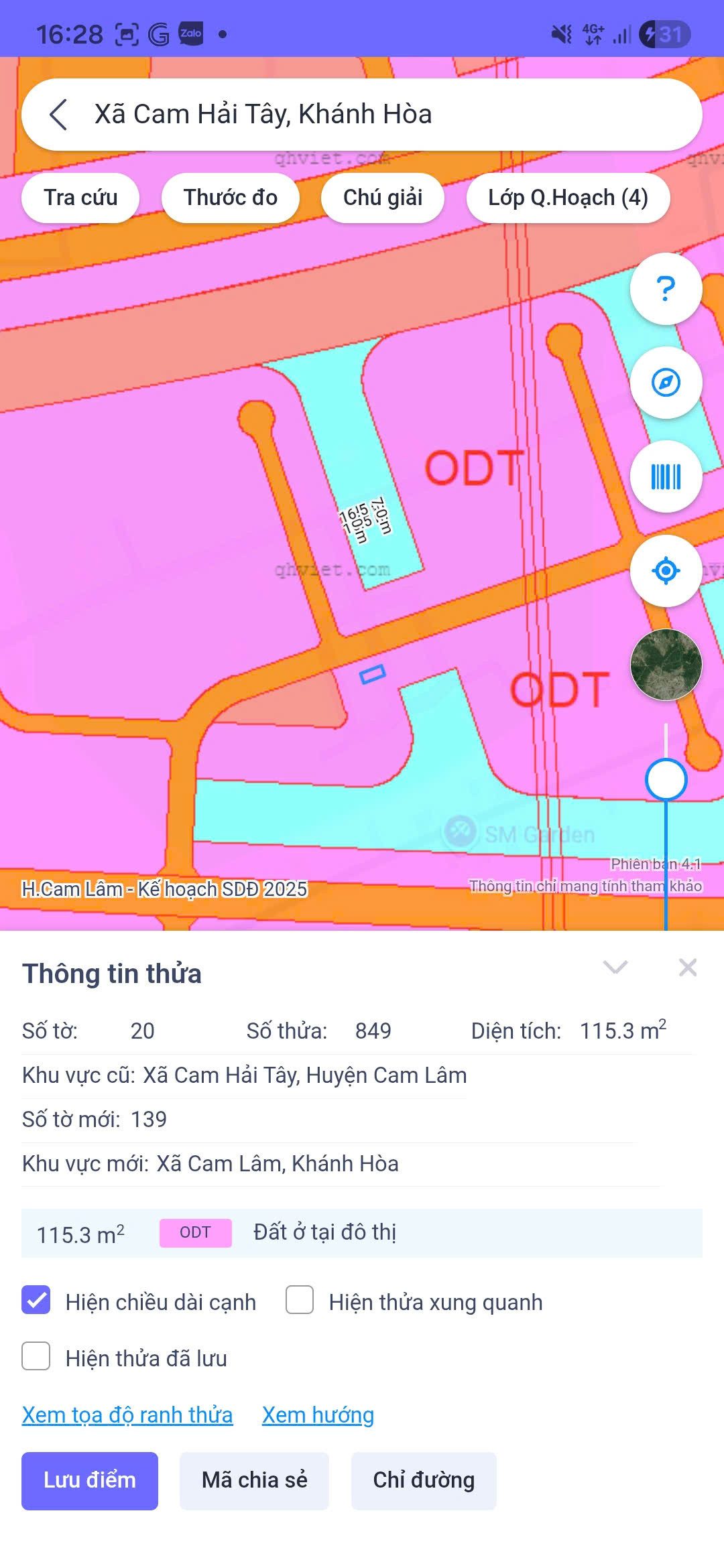 Bán đất 115m² full thổ cư ngang 7m giá 670 triệu tại Xã Cam Lâm