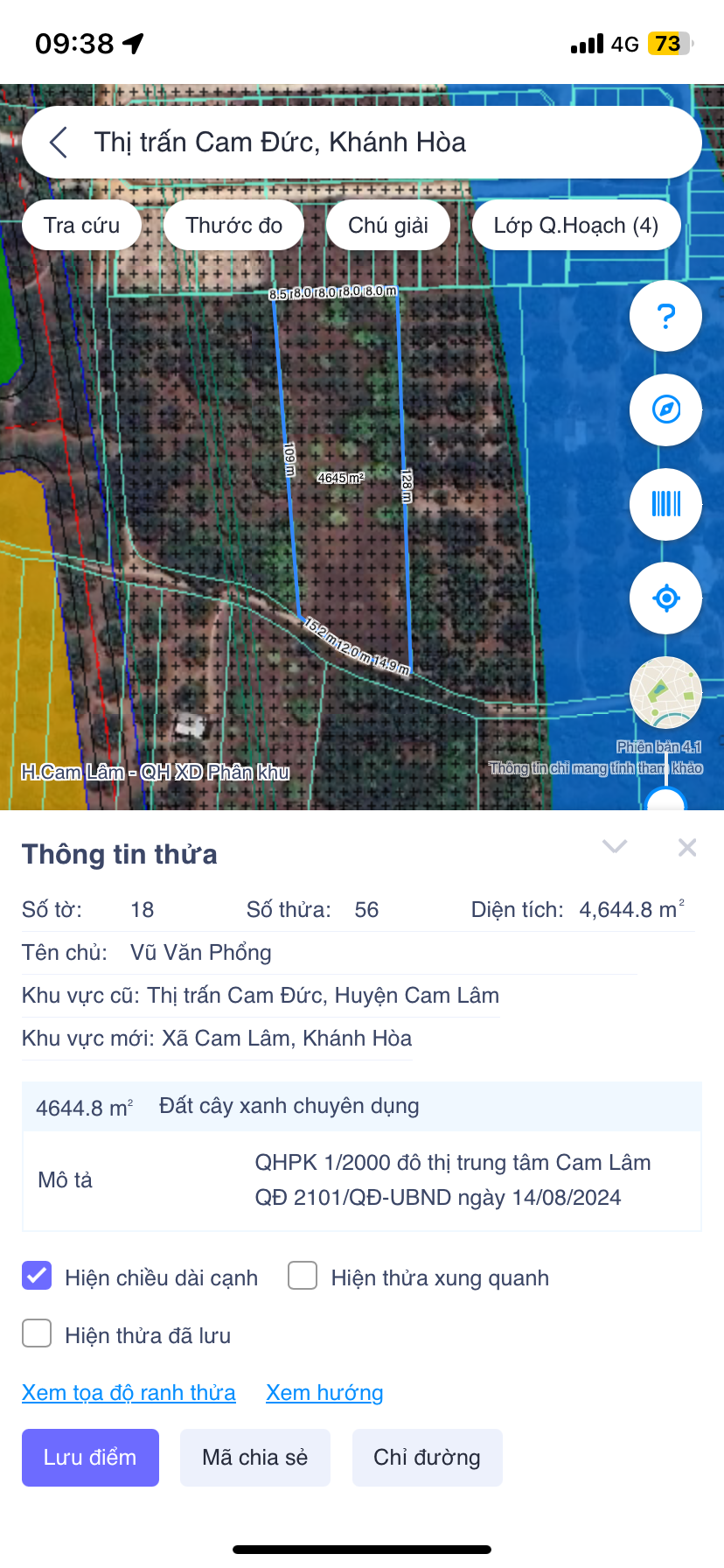 Bán đất 4644.6m² ngang 38m giá 3.3 tỷ tại Xã Cam Lâm