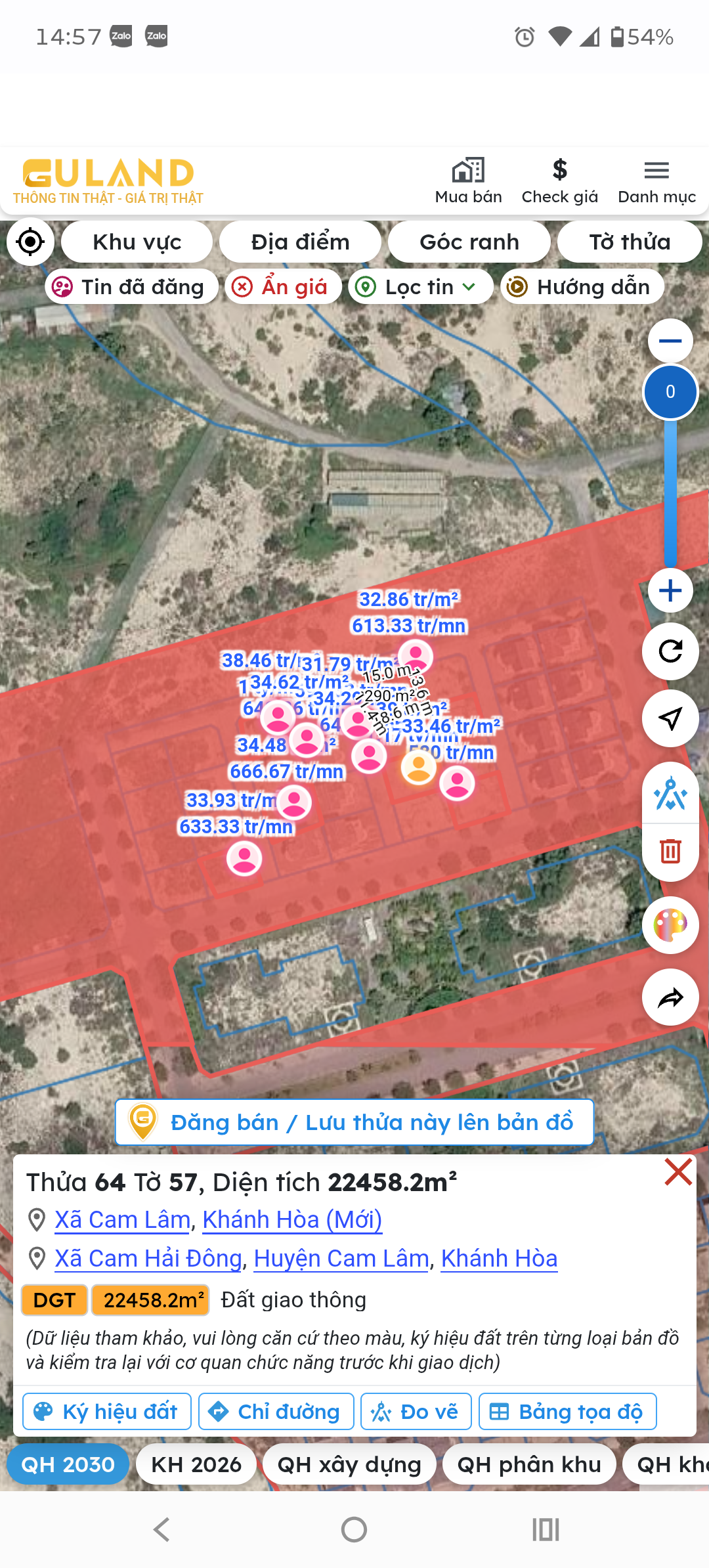 Bán nhà 260m² có sẵn 200m² thổ cư ngang 15m giá 12 tỷ tại Xã Cam Lâm
