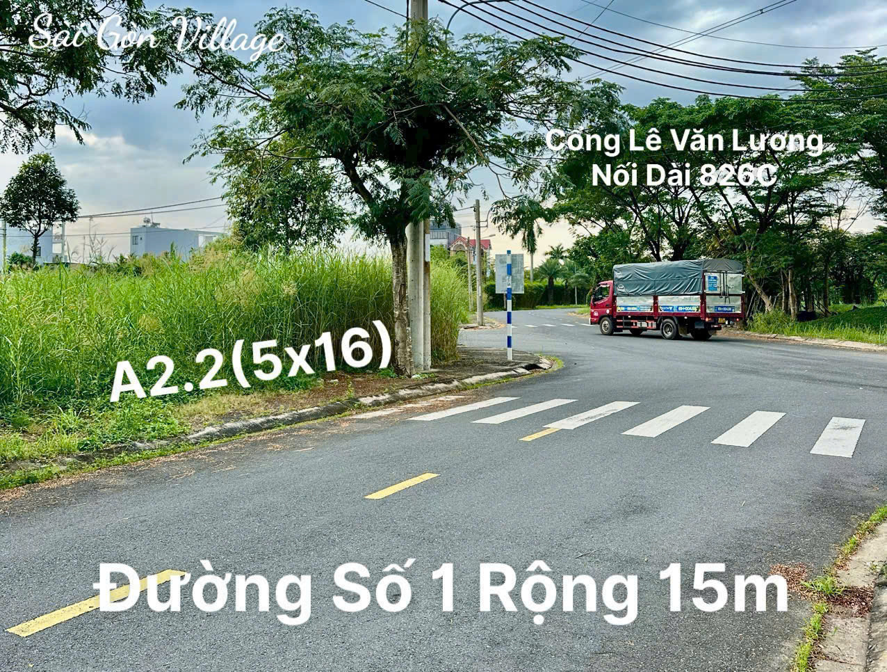 Bán đất 80m², đường số 1, rộng 15m, KDC Sài Gòn Village giá 2.26 tỷ Xã Cần Giuộc