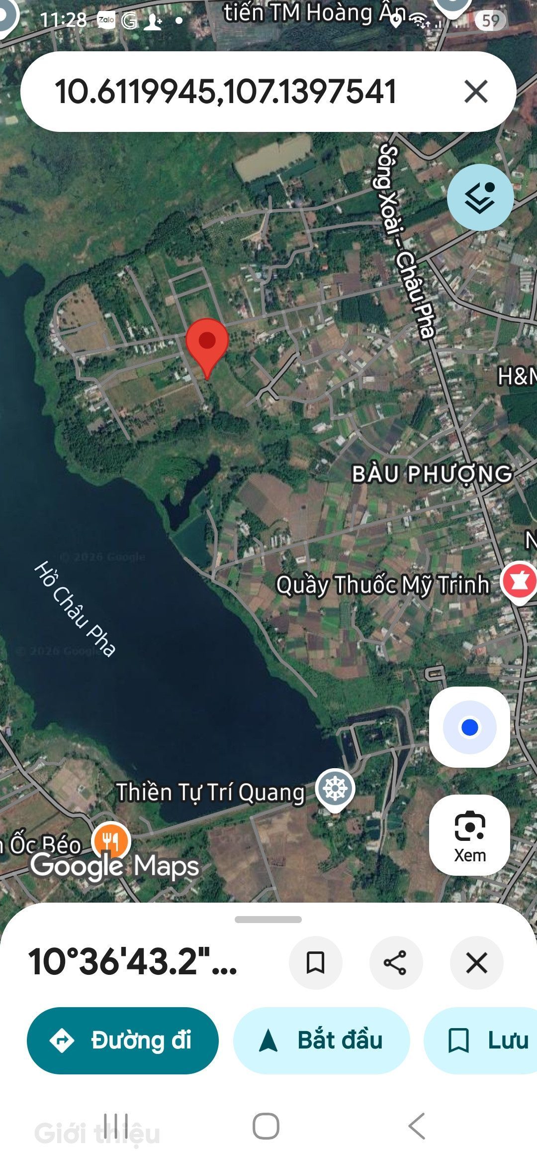 Bán đất thổ cư xã châu pha .tx Phú Mỹ . Gần hồ Châu pha
