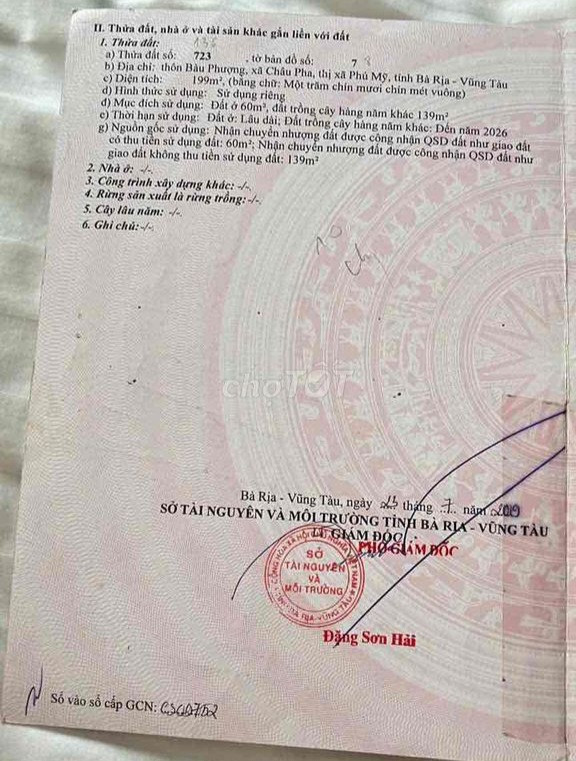 Nhà Đất Châu Pha Phú Mỹ Bà Rịa - Vũng Tàu
