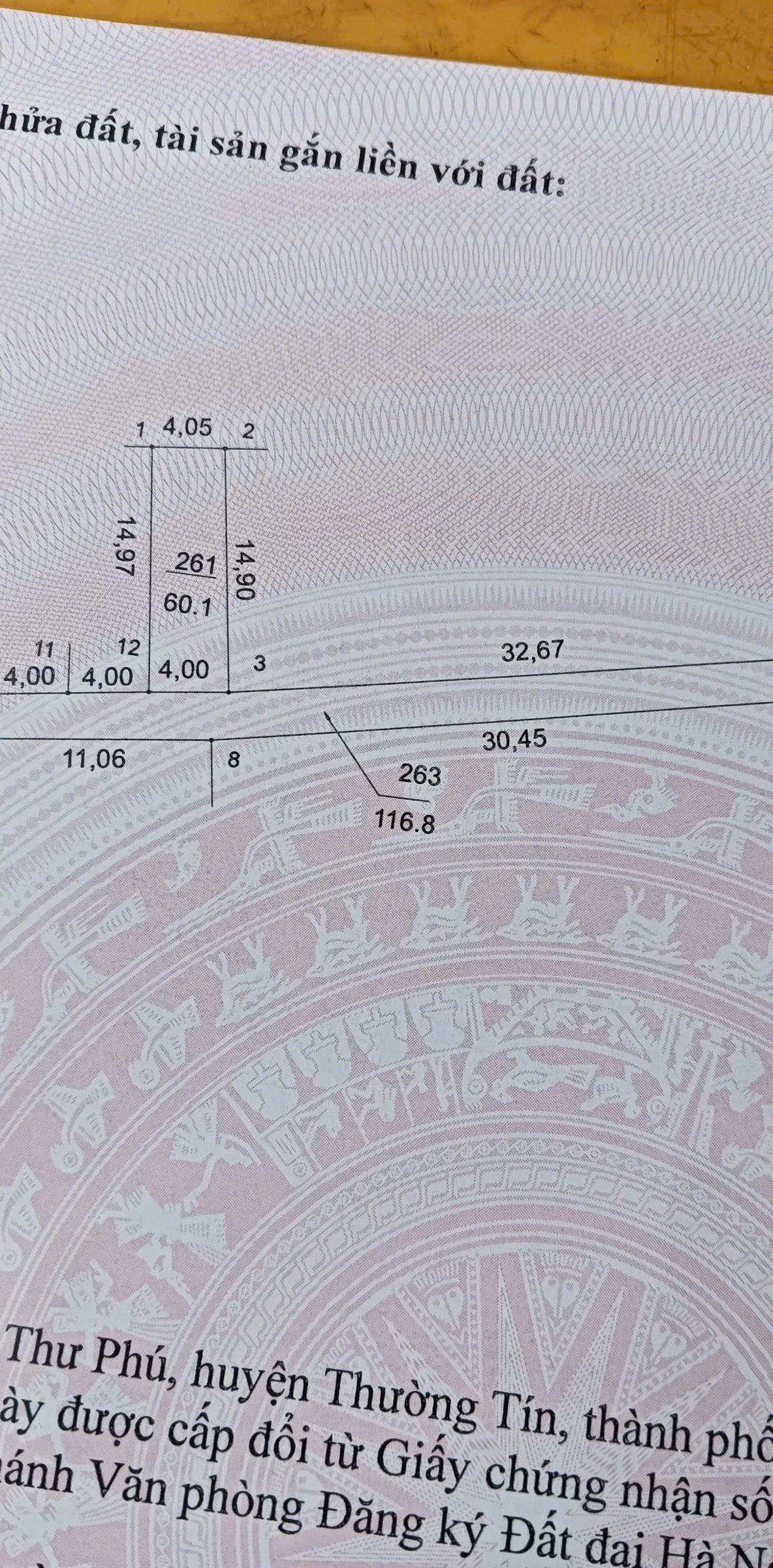 Bán đất 60,1m² full thổ cư ngang 4m giá 3.3 tỷ tại Xã Chương Dương