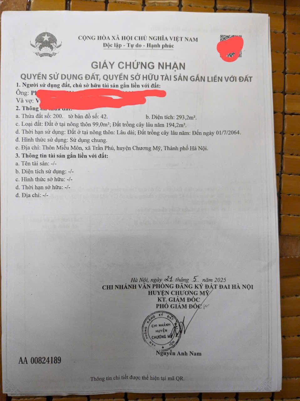 Bán đất ngay mặt đường quốc lộ 21 giá chỉ 22tr.m2 ô tô tránh nhau thoải mái Miếu Môn Chương Mỹ HN