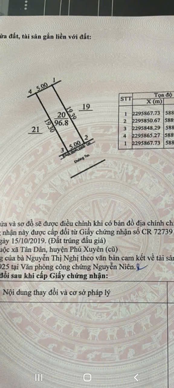 Bán đất đấu giá Đồng Phố  96,8m² full thổ cư ngang 5m giá 3.4 tỷ tại Xã Chuyên Mỹ