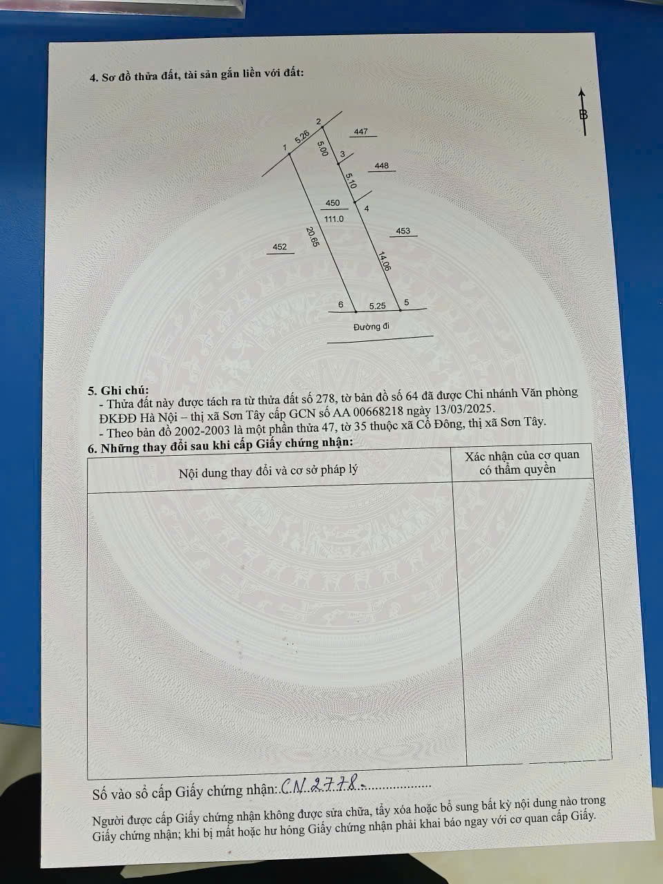 bán đất cổ đông sơn tây diện tích 111m2 toàn bộ thổ cư