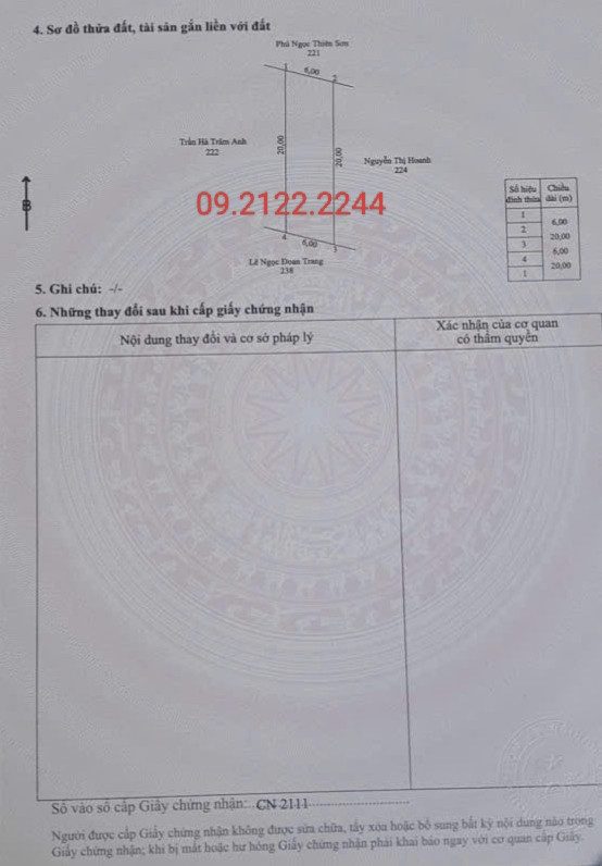 Bán Đất 116.4m2 Full thổ cư Ngang 6m giá 1.2 tỷ Bến Tràm Cửa Dương tại Đặc Khu Phú Quốc