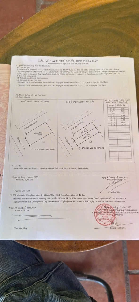 Bán đất 109m² có sẵn 100m² thổ cư ngang 5m giá 315 triệu tại Xã Cuôr Đăng