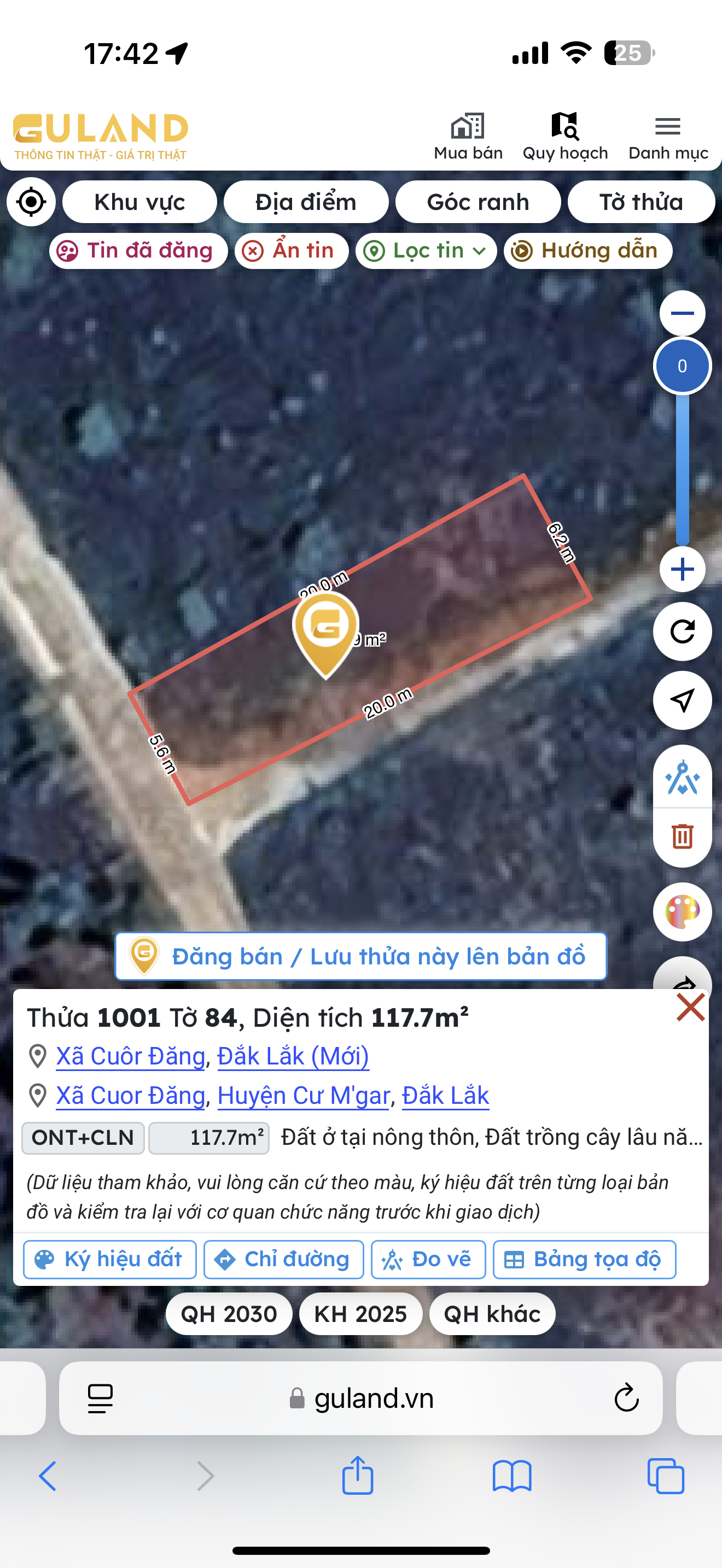 Bán đất 117.7m² giá 628 triệu Xã Cuôr Đăng
