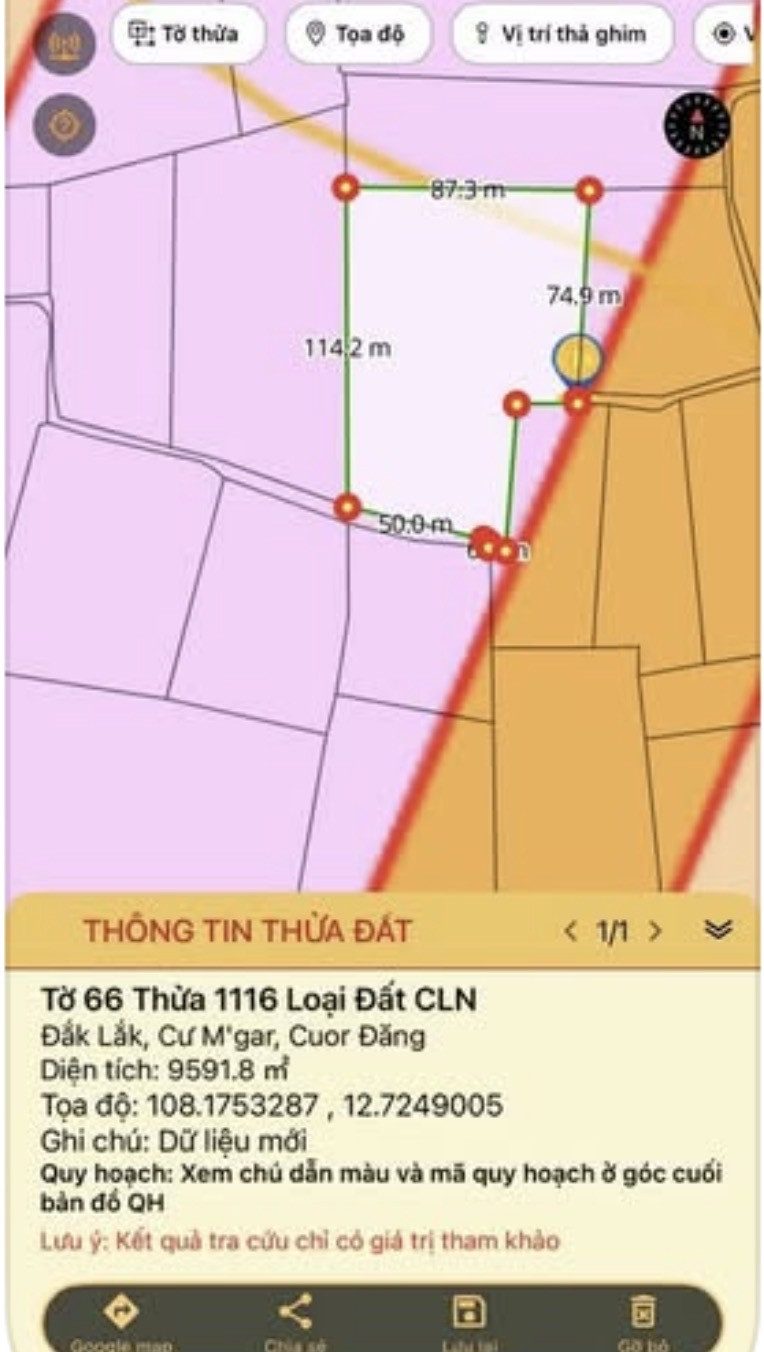 Đất full hồng đường Tránh Đông 9591m2, bán 850tr/sào
