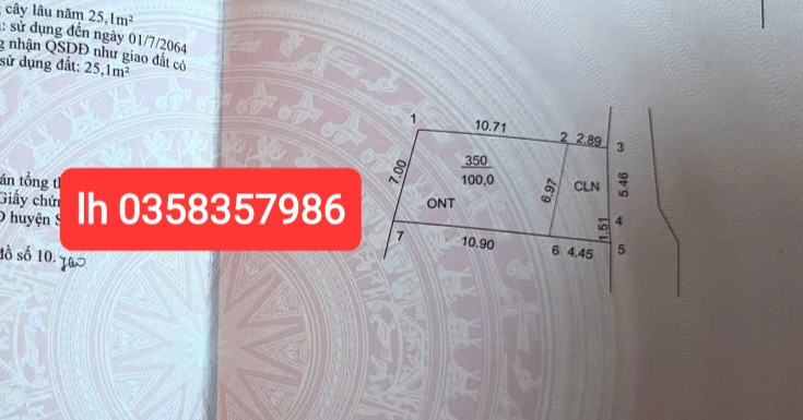 Bán đất 100m² ngang 7m giá 1.35 tỷ Xã Đa Phúc