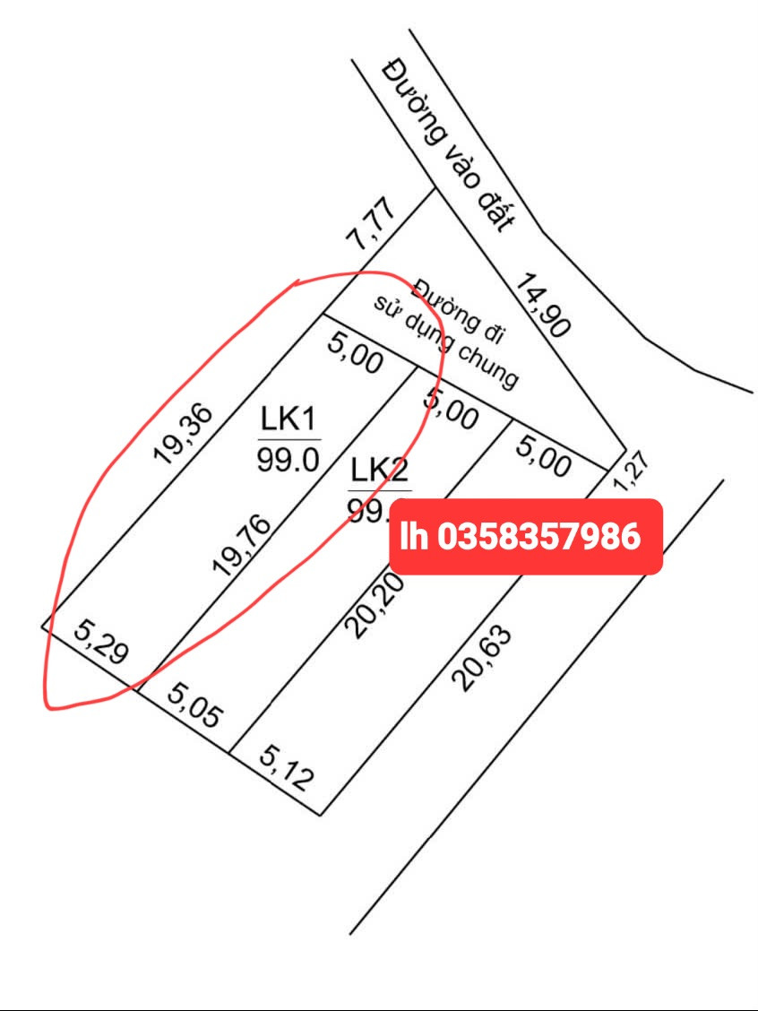 Bán đất 99m² ngang 5.29m giá 1.69 tỷ Xã Đa Phúc