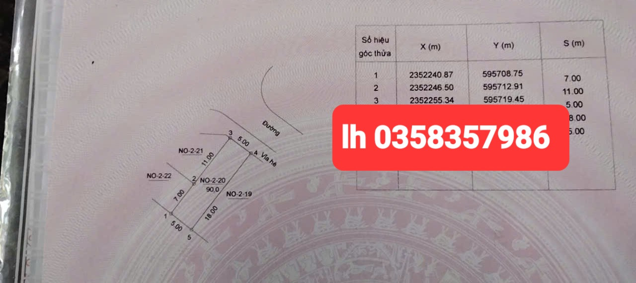 Bán đất 90m² ngang 5m giá 2.13 tỷ Xã Đa Phúc