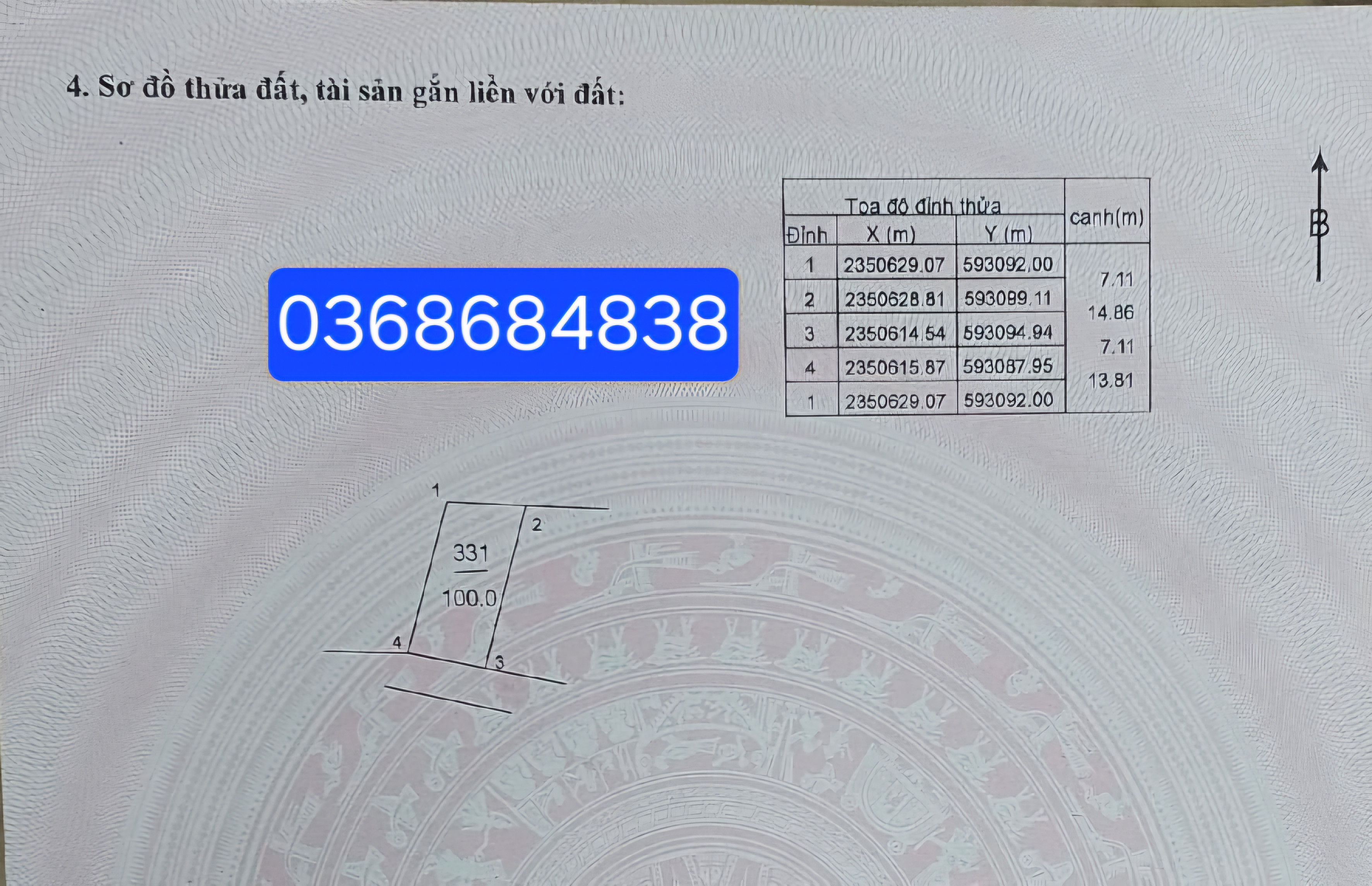 Bán đất 100m² ngang 7.1m giá 2.6 tỷ Xã Đa Phúc