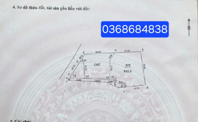 Bán đất 92.2m² ngang 5.5m giá 3.5 tỷ Xã Đa Phúc