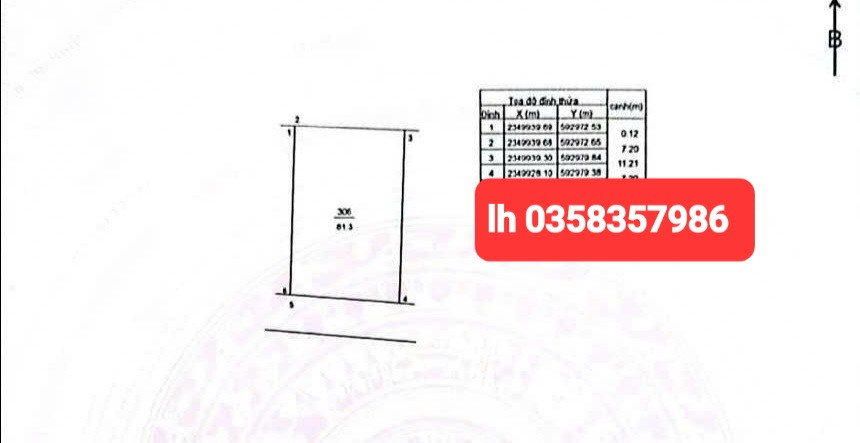 Bán đất 81.3m² full thổ cư ngang 7.2m giá 2 tỷ tại Xã Đa Phúc