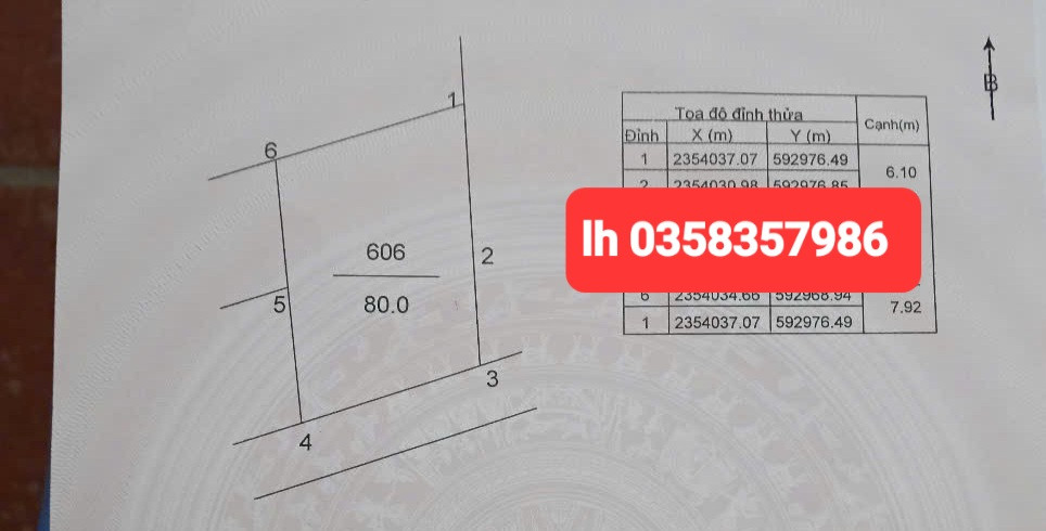 Bán đất 80m² full thổ cư ngang 7.92m giá 1.55 tỷ tại Xã Đa Phúc