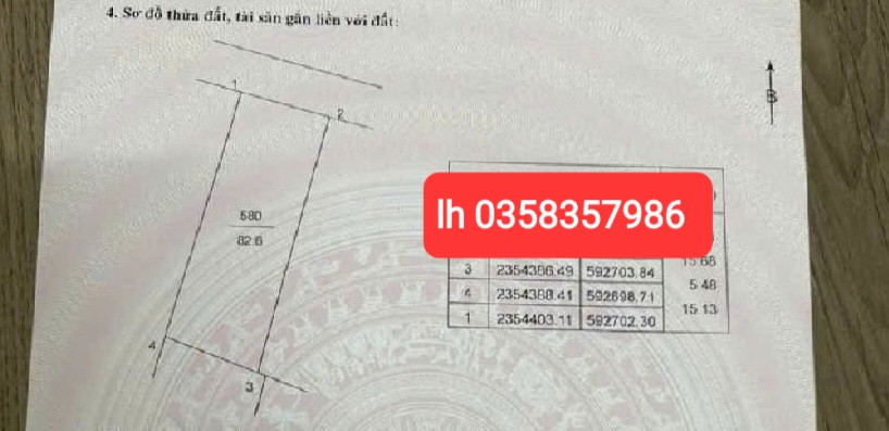 Bán đất 82.6m² full thổ cư ngang 5.3m giá 1.9 tỷ tại Xã Đa Phúc