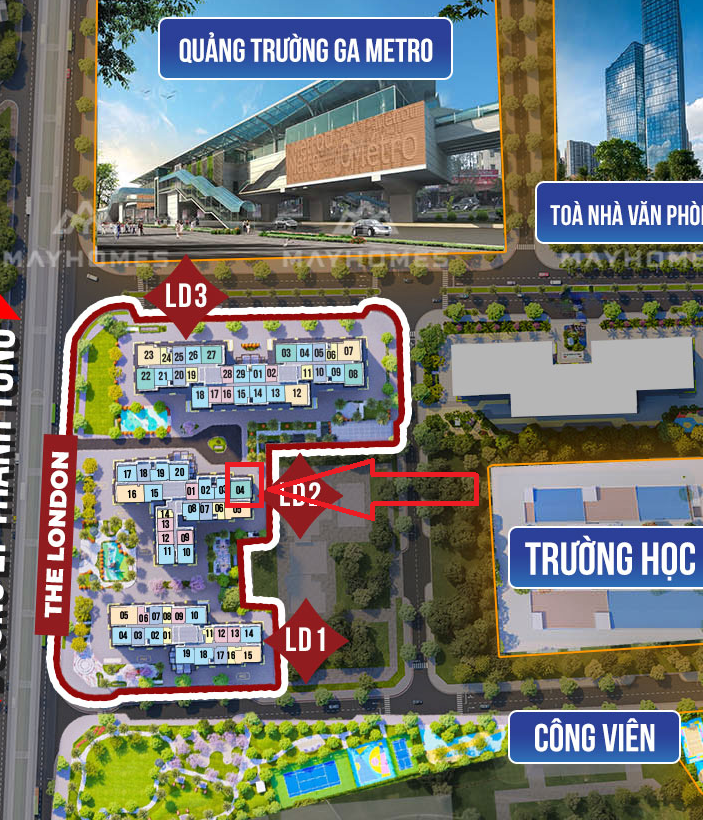 Căn góc 2PN London Rẻ nhất Vinhomes Ocean Park
