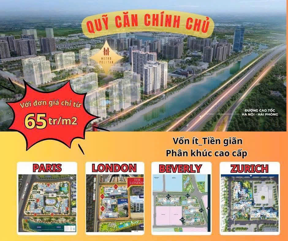 Quỹ căn chuyển nhượng RẺ nhất Metropolitan - Vinhomes OCean Park